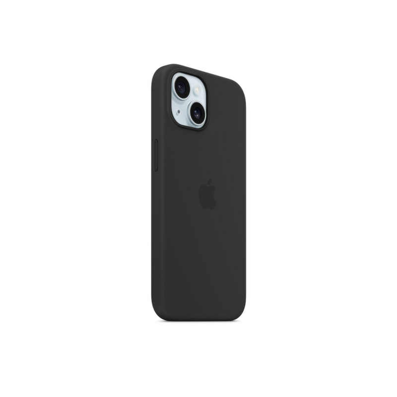 Силиконовый чехол для iPhone 15 с MagSafe - черный