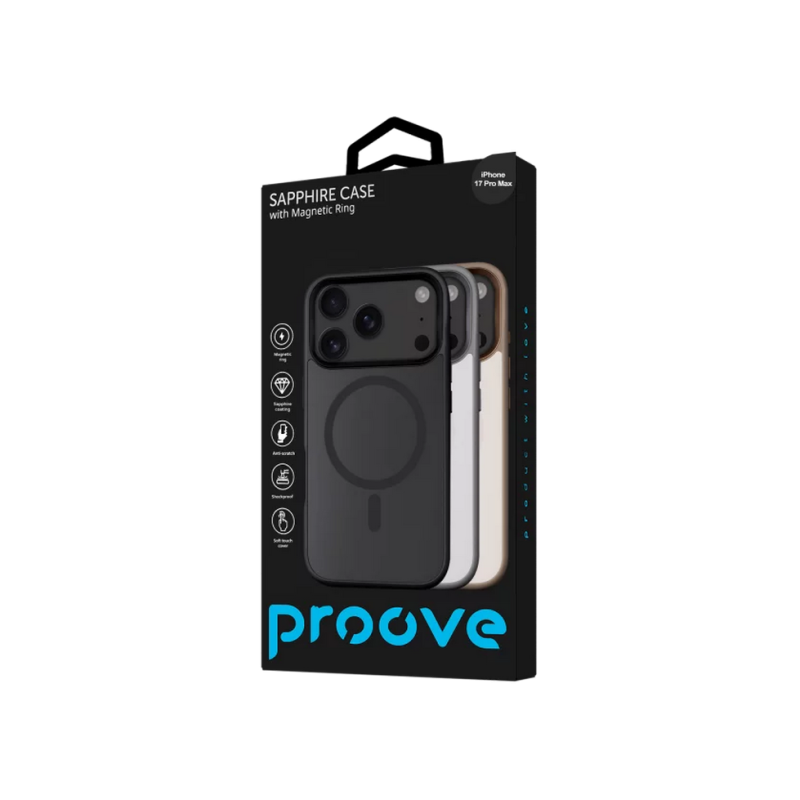 Proove Apple iPhone 17 Pro Max, Sapphire with MagSafe Proove,Black Titanium TPU