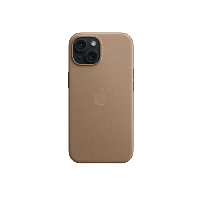 Чехол FineWoven для iPhone 15 с MagSafe — серо-коричневый