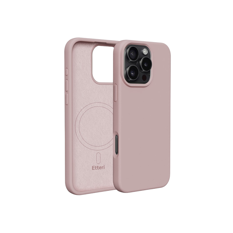 Чехол Etteri Apple iPhone 16 Pro Max, силиконовый Mag, светло-розовый