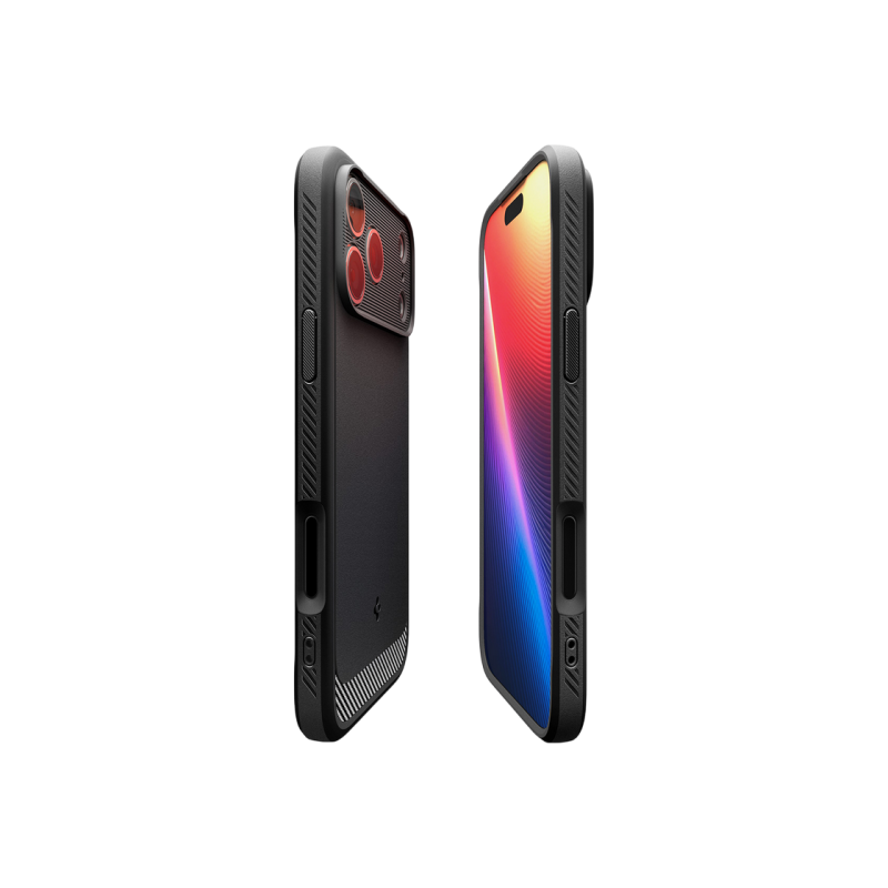 Spigen iPhone 17 Pro Max, прочный защитный чехол Magsafe, матовый чёрный