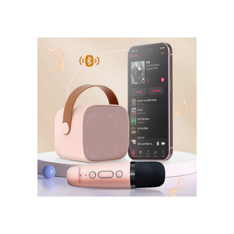 Microphone Karaoke cu Boxa BT Maxlife MXKS-100, Pink