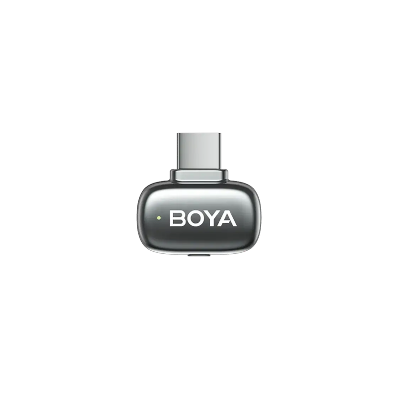Беспроводной микрофон Boya Mini 2-02 Ultracompact (2 передатчика + 1 приемник, разъем USB-C + зарядный кейс), серебристый.