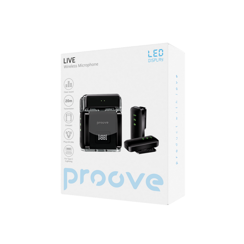 Микрофон Proove Live (Lightning/Type C -2mic) Black
