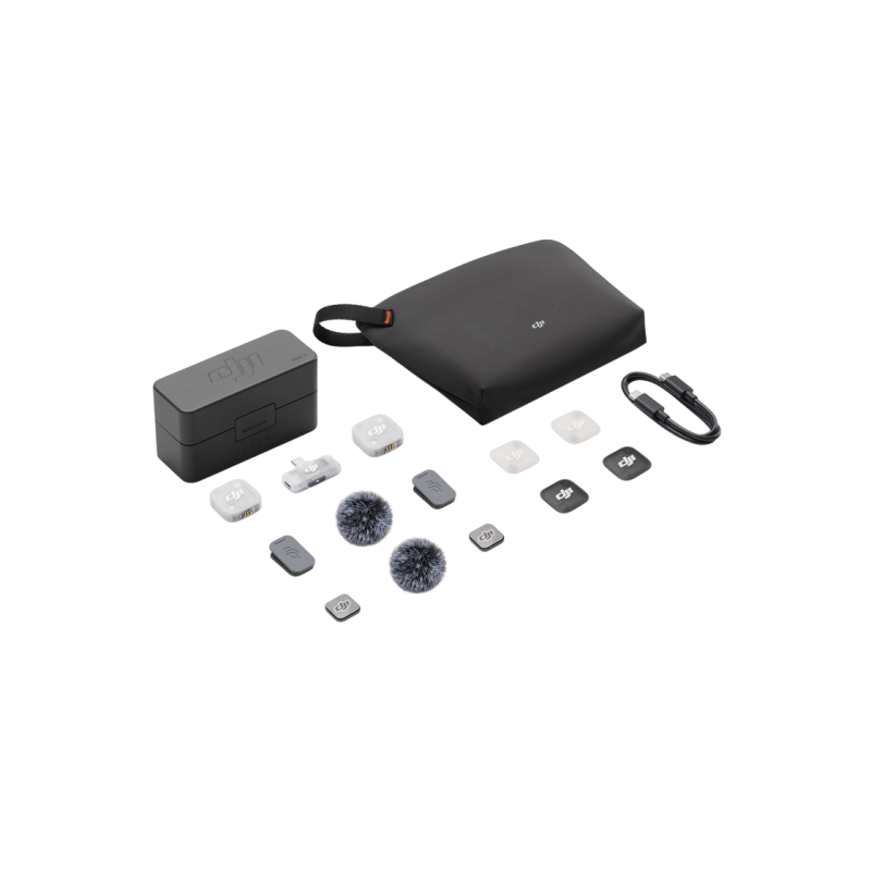 DJI Mic Mini 2 (2 TX + 1 RX + Charging Case), Black