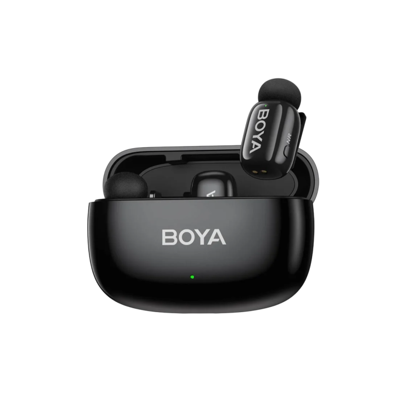 Microphone Wireless Boya Mini 2-02 Ultracompact (2 TX+ 1RX USB-C plug+ Charging case), Silver