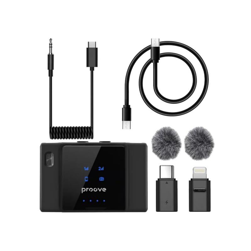 Microphone Wireless Microphone System Proove ToneLine (Lightning / Type-C / AUX), Black