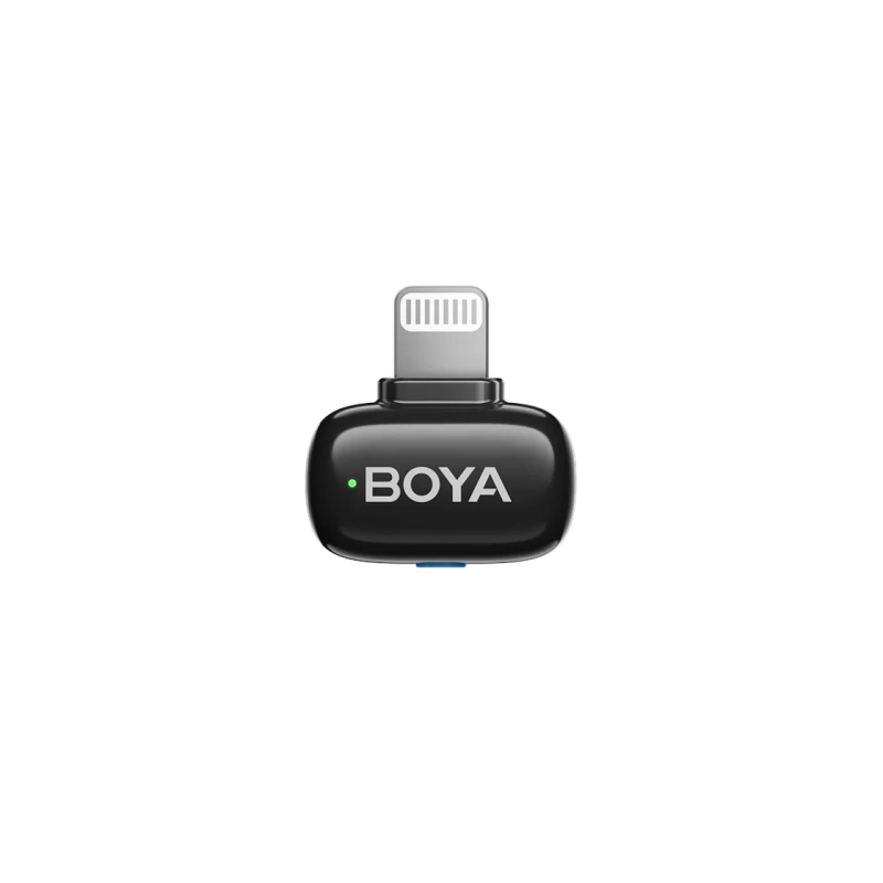 Microphone Wireless Boya Mini 2-01 Ultracompact (2 TX+ 2RX USB-C plug+ Lightning Plug + Charging case), Black