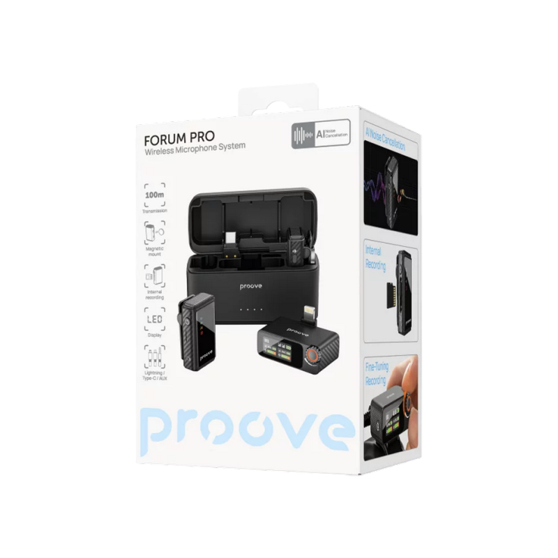Microphone Wireless Microphone System Proove Forum Pro (Lightning/Type-C/AUX), Black