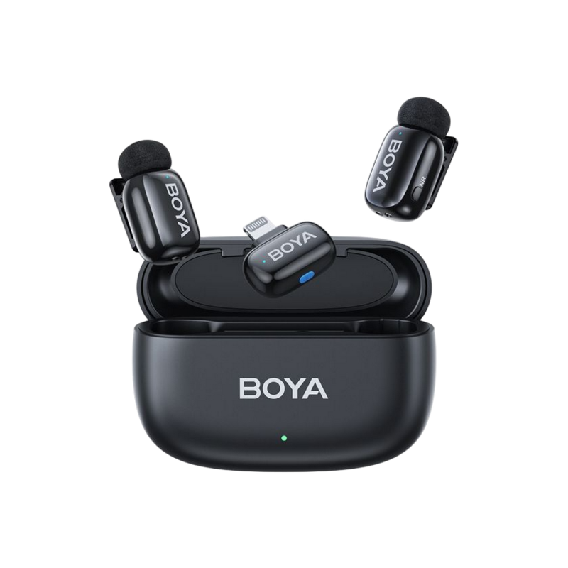 Микрофон беспроводной Boya Mini-15 Ultracompact (Lightning / 2 микрофона), черный