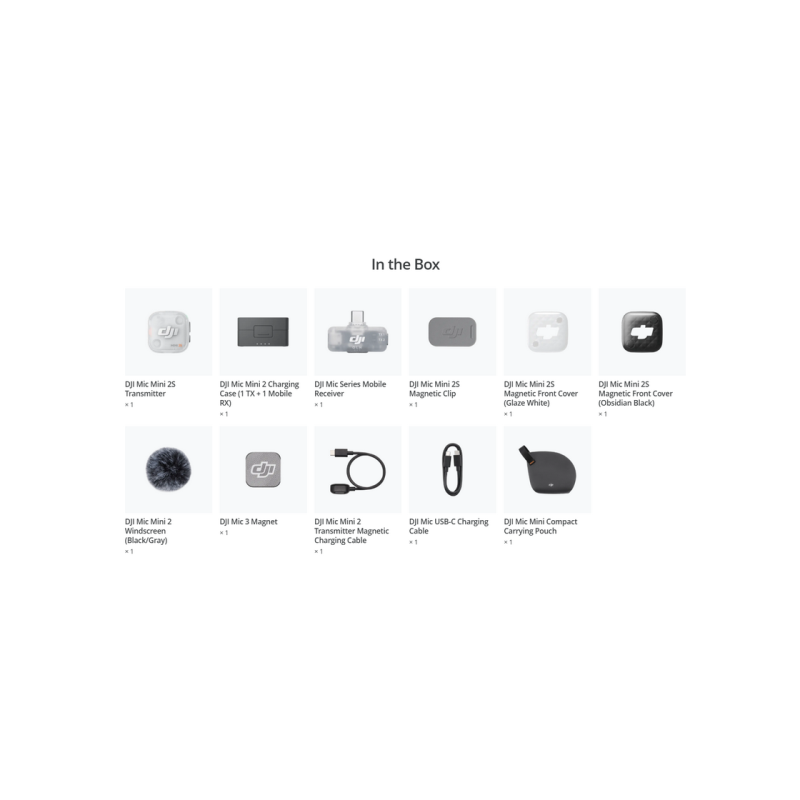 DJI Mic Mini 2S (1 TX + 1 Mobile RX + Charging Case), Black