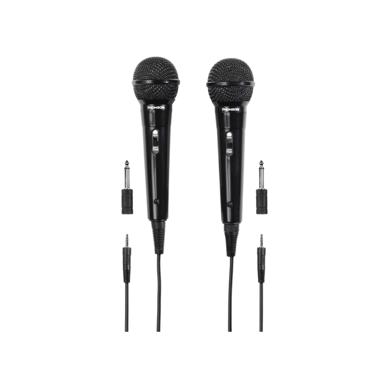 Thomson 131780 M135D Dynamic Microphone, Karaoke, Pack of 2