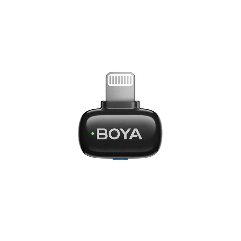 Microphone Wireless Boya Mini 2-03 Ultracompact (2 TX+ 2RX Lightning Plug+ Charging case), Black