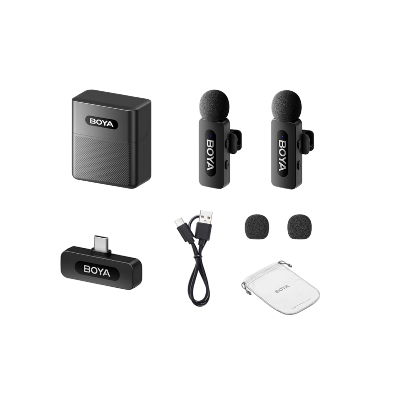 Микрофон беспроводной Boya BY-V30 Ultracompact (тип C — 2 микрофона), черный
