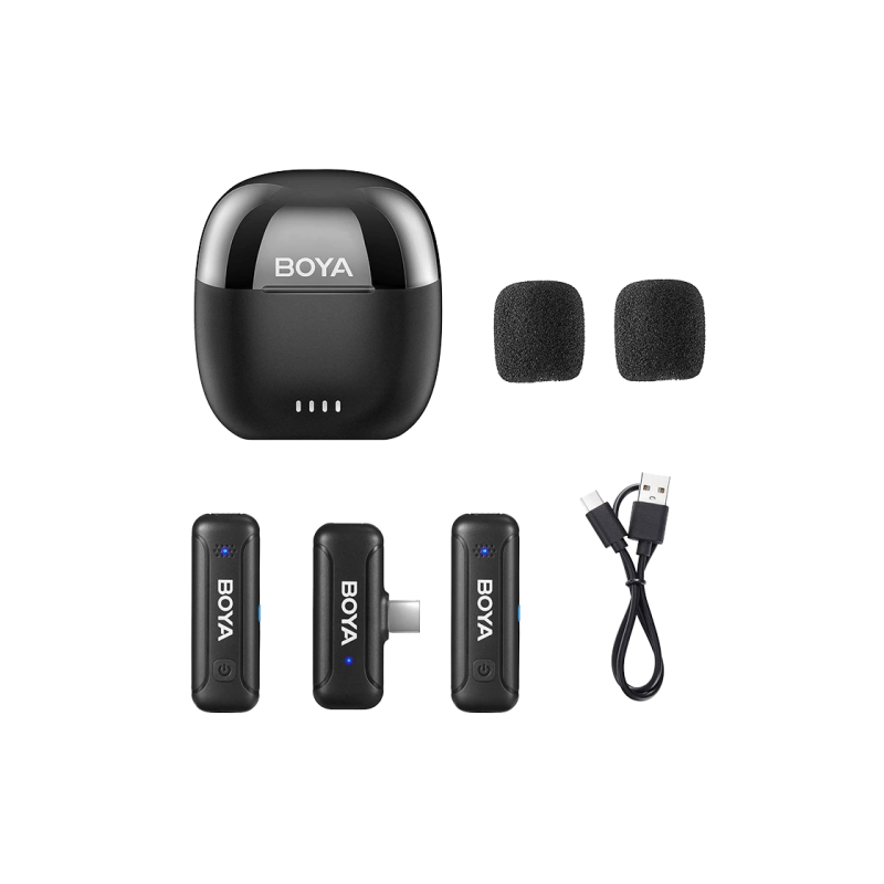 Microphone Wireless Boya BY-WM3T-U2 (Charging Case)(Type C - 2 mic), Black
