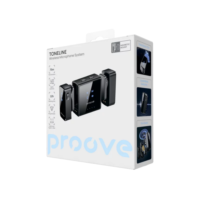 Microphone Wireless Microphone System Proove ToneLine (Lightning / Type-C / AUX), Black