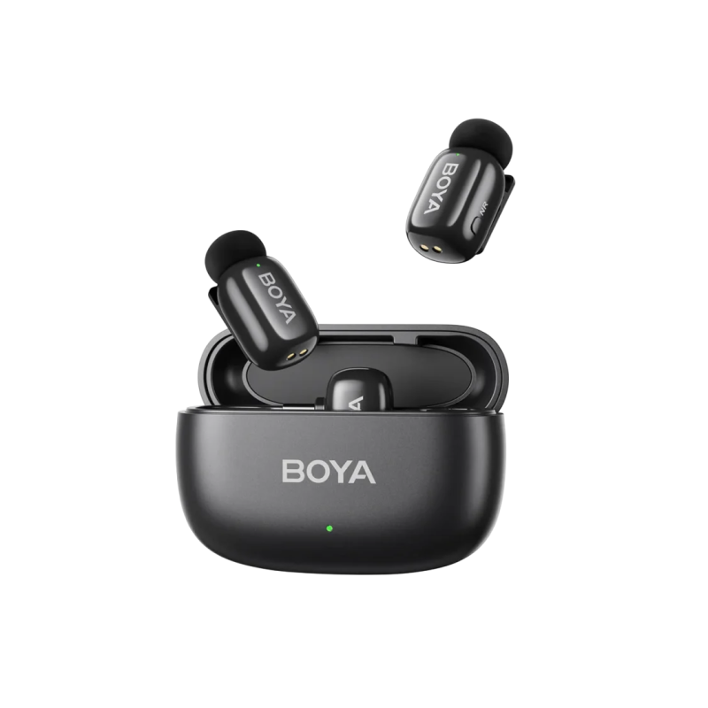 Microphone Wireless Boya Mini 2-02 Ultracompact (2 TX+ 1RX USB-C plug+ Charging case), Silver