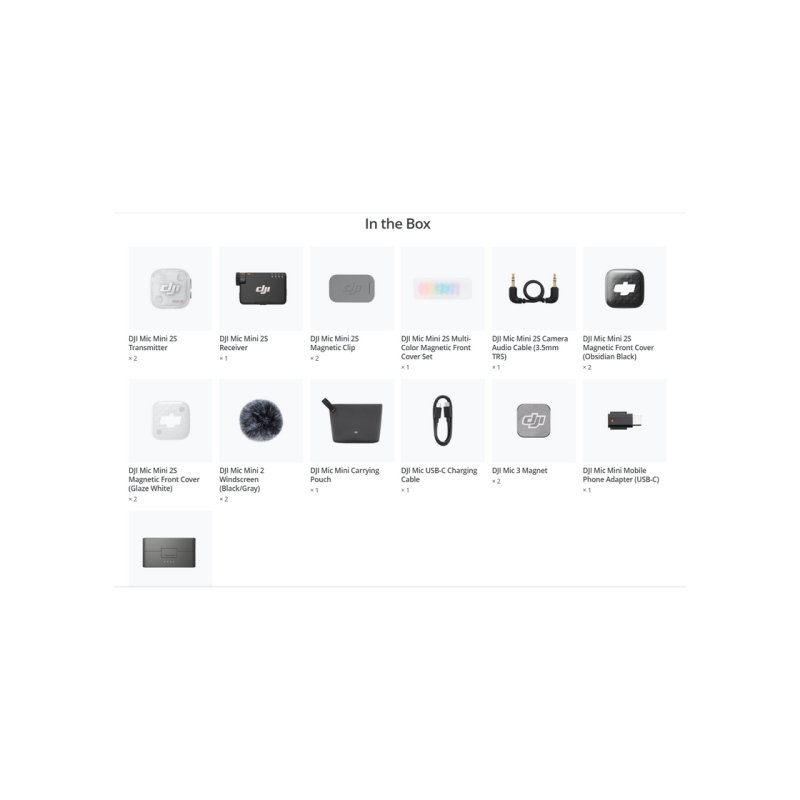 DJI Mic Mini 2S (2TX + 1RX + Charging Case), Black