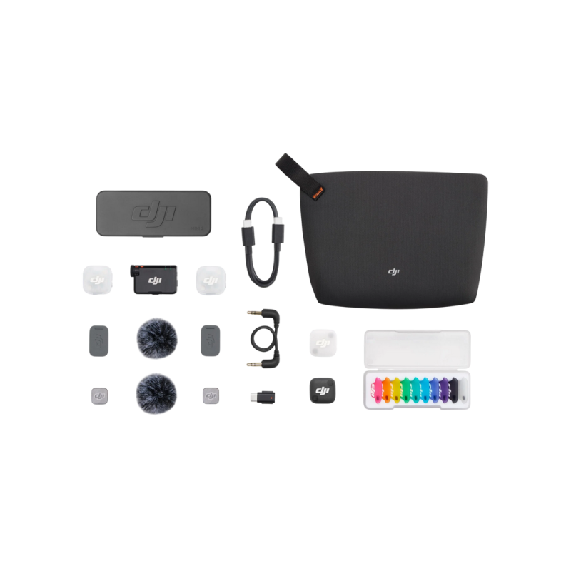 DJI Mic Mini 2 (2 TX + 1 RX + Charging Case), Black