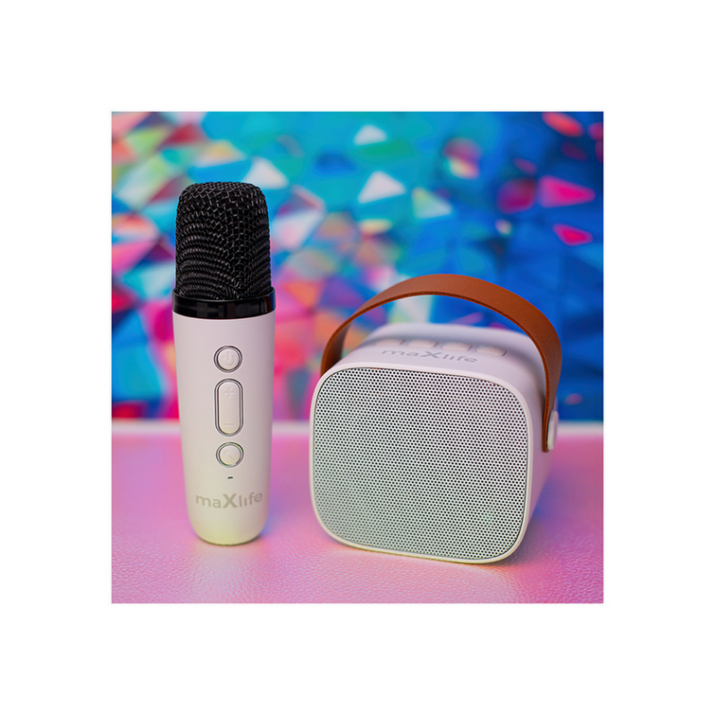 Microphone Karaoke cu Boxa BT Maxlife MXKS-100, White