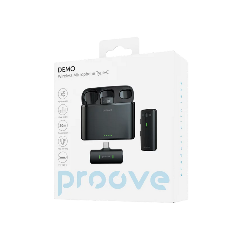 Microfon Microphone Proove Demo Type-C (2 mic), Black
