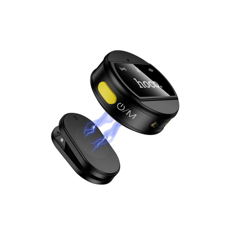 Hoco L22 Bright 2-in-1 wireless microphone with case(iP/Type-C), Black