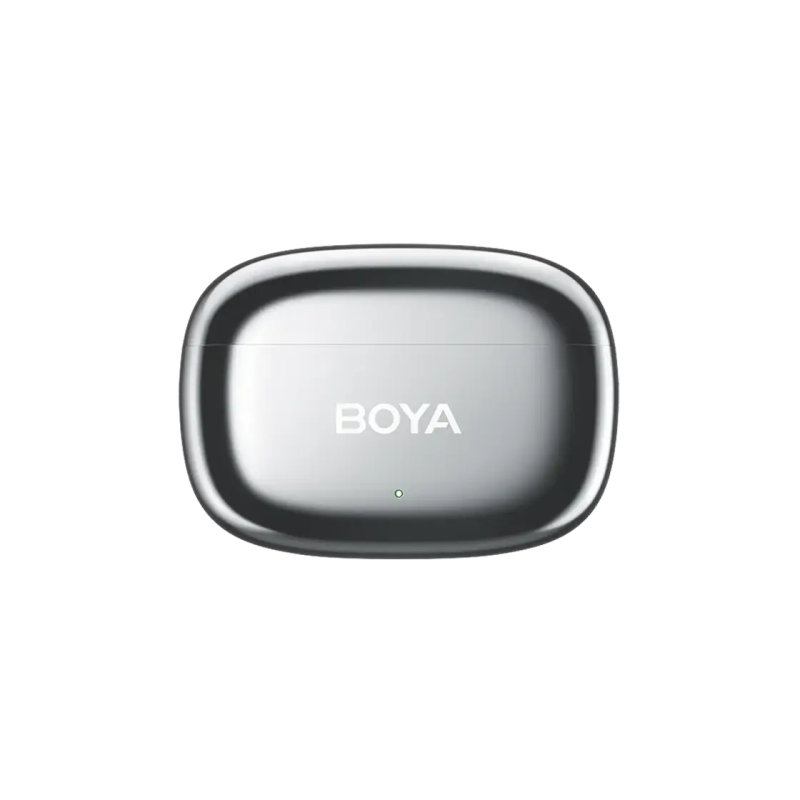 Беспроводной микрофон Boya Mini 2-02 Ultracompact (2 передатчика + 1 приемник, разъем USB-C + зарядный кейс), серебристый.