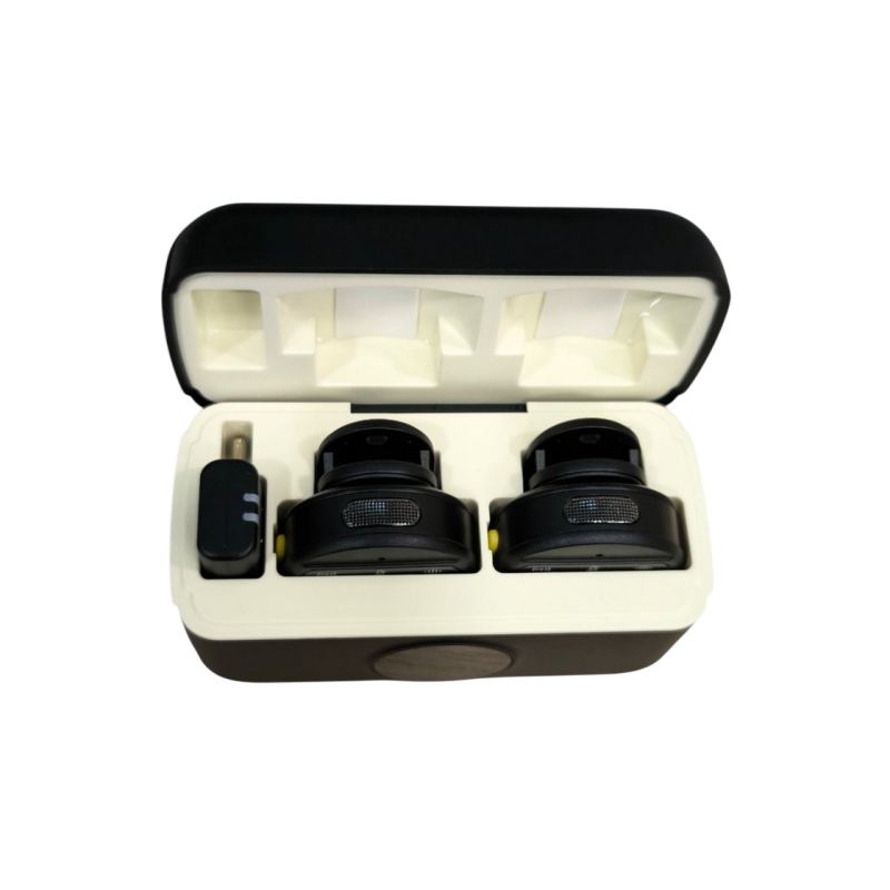 Hoco L22 Bright 2-in-1 wireless microphone with case(iP/Type-C), Black