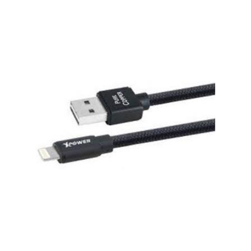 Xpower Lightning cable, Nylon Black