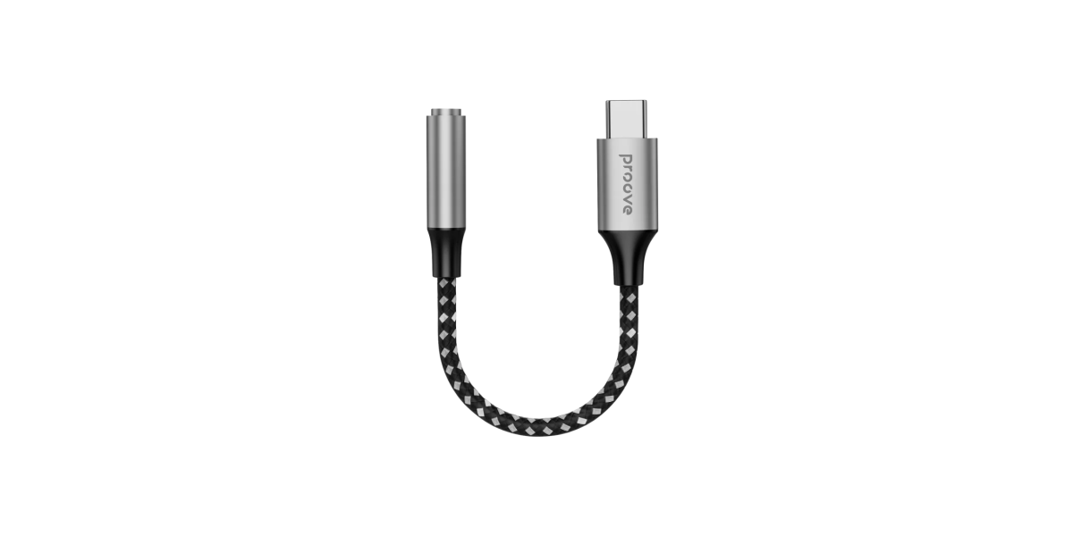Cabluri Adapter AUX Proove SoundMesh Type-C to 3.5mm, Gray pe ...