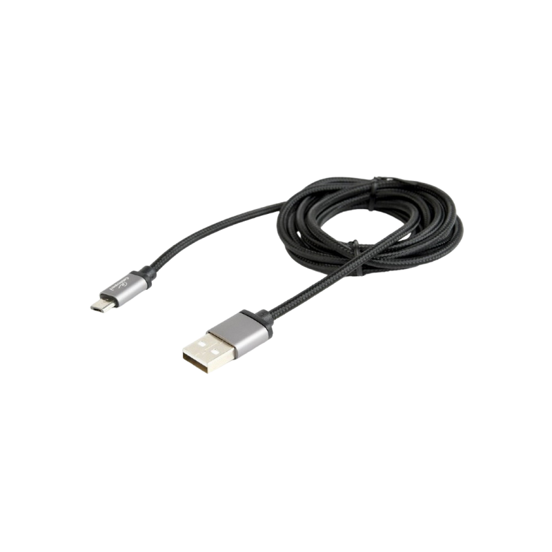 Коробка для розничной продажи MicroUSB/USB2.0, 1,8 м, Cablexpert хлопковая оплетка черного цвета, CCDB-mUSB2B-AMBM-6