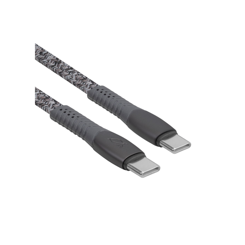Кабель Type-C - Type-C Rivacase PS6105 GR12, нейлоновая оплетка, 1,2 м, серый