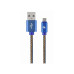 Блистер MicroUSB/USB2.0, 1,0 м, Cablexpert Cotton Braided Blue Jeans, CC-USB2J-AMmBM-1M-BL
