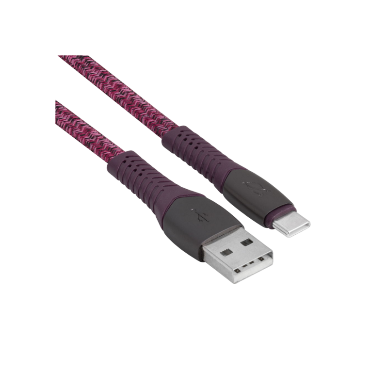 Type-C Cable Rivacase PS6102 RD12, nylon braided, 1.2M, Red