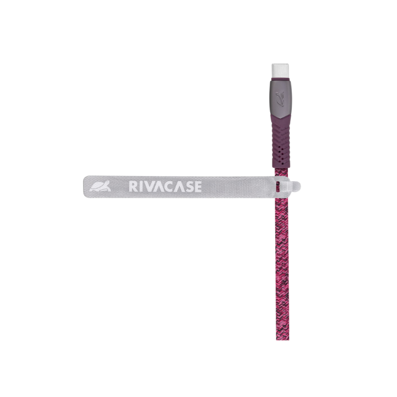 Type-C Cable Rivacase PS6102 RD12, nylon braided, 1.2M, Red