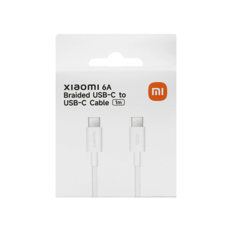 Type-C to Type-C Cable Xiaomi, Braided, 6A, 1M, Black