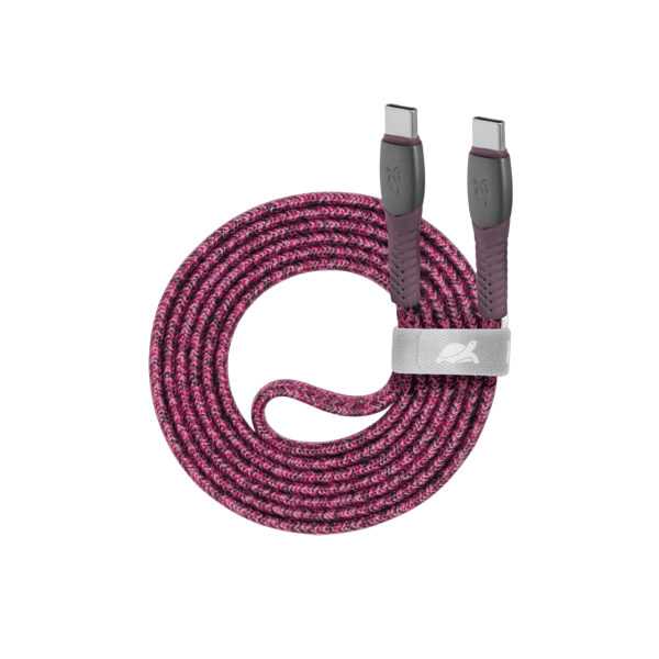 Type-C to Type-C Cable Rivacase PS6105 RD12, nylon braided, 1.2M, Red