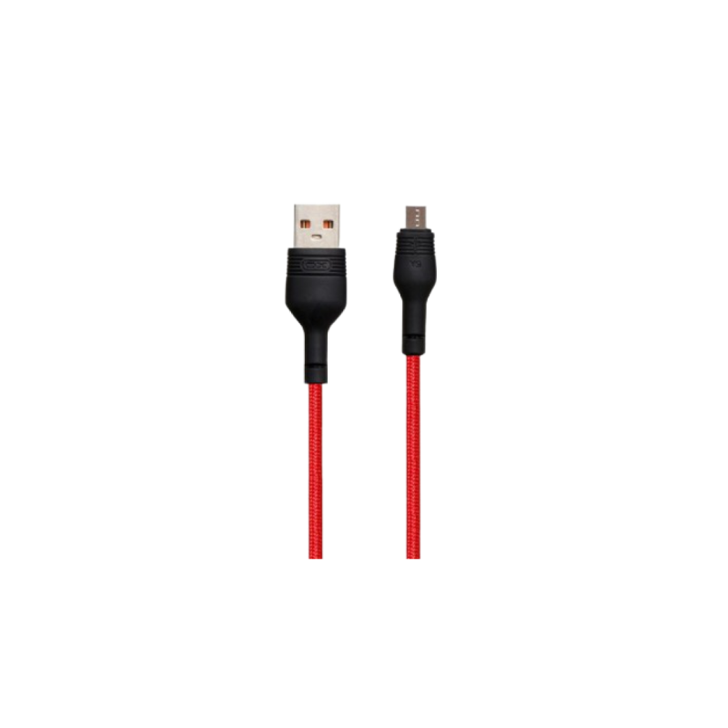 Кабель Micro-USB XO, с оплеткой, NB55, красный