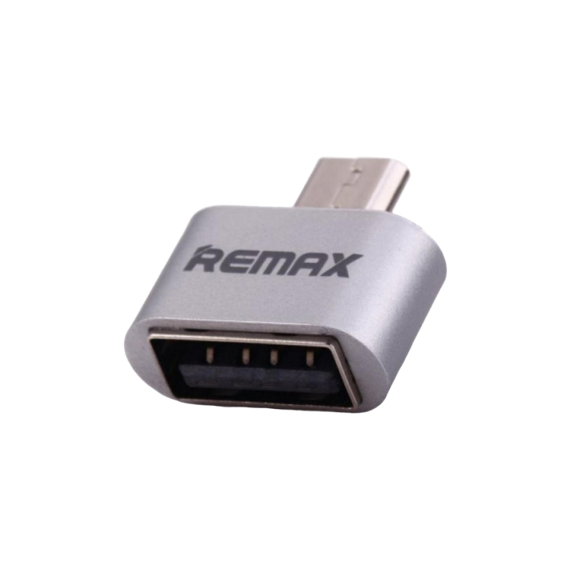 Адаптер USB Remax micro OTG, серебристый