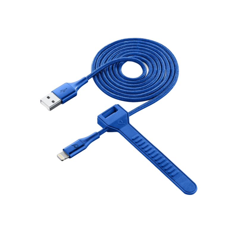Кабель Lightning для сотовой связи и спутниковой связи MFI, 1 м, синий