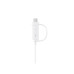 Кабель 2в1 Samsung, Type-C+Micro-USB, белый