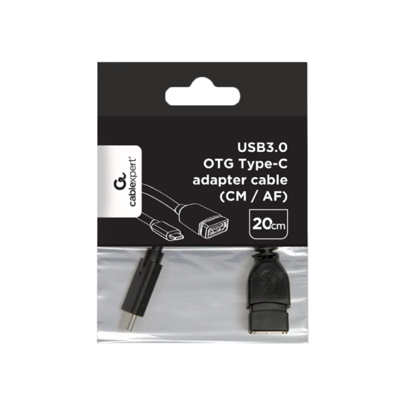 Адаптер Type-C папа / USB3.0 мама 20 см, CM/AF, Cablexpert, A-OTG-CMAF3-01