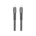 Type-C to Type-C Cable Rivacase PS6105 GR21, nylon braided, 2.1M, Gray
