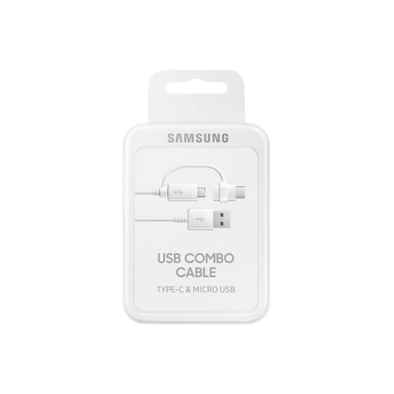 Кабель 2в1 Samsung, Type-C+Micro-USB, белый