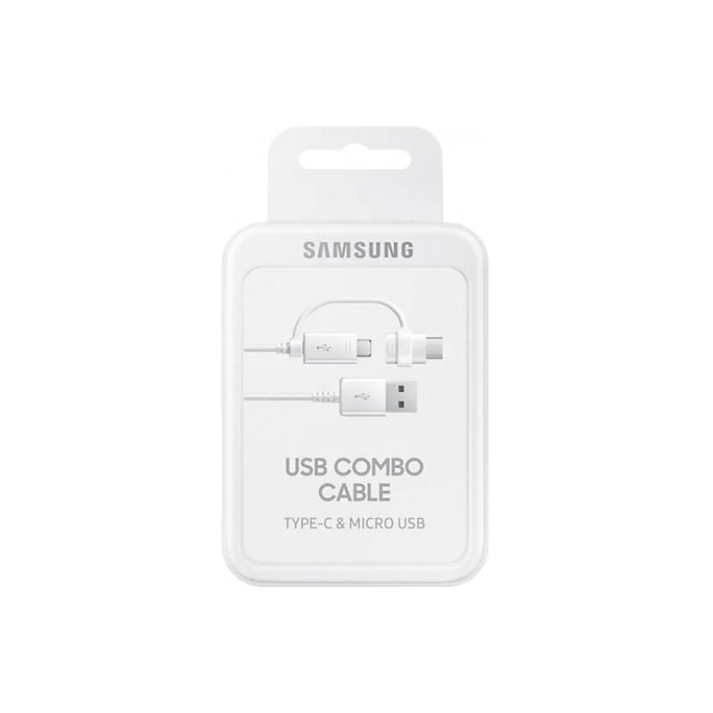 Кабель 2в1 Samsung, Type-C+Micro-USB, белый