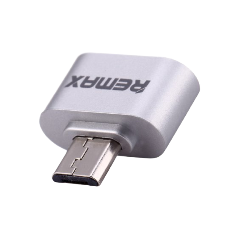 Адаптер USB Remax micro OTG, серебристый