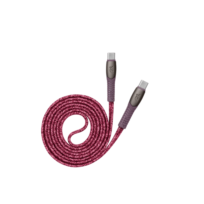 Type-C to Type-C Cable Rivacase PS6105 RD12, nylon braided, 1.2M, Red