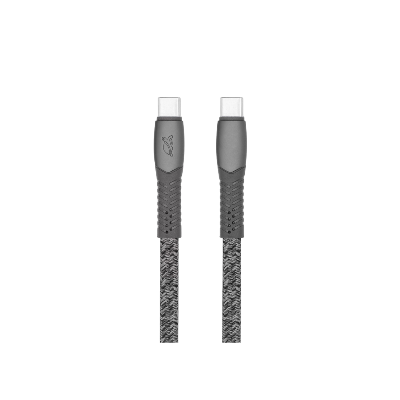Кабель Type-C - Type-C Rivacase PS6105 GR12, нейлоновая оплетка, 1,2 м, серый