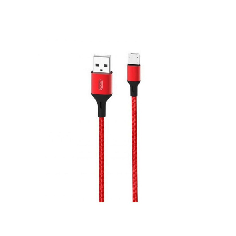 Кабель Micro-USB XO, плетеный NB143, 2 м, красный