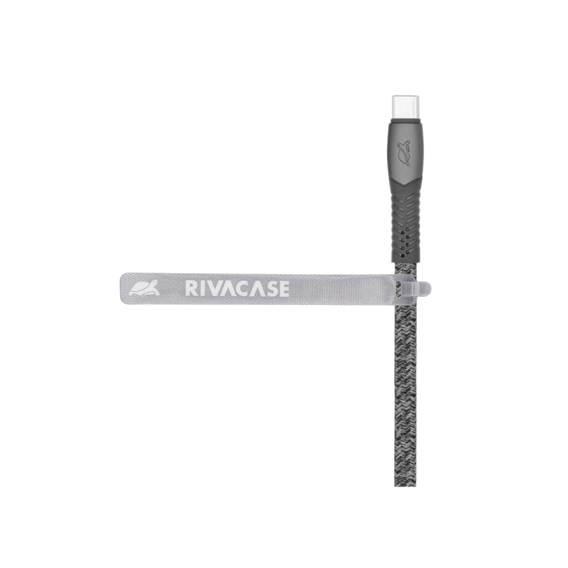 Кабель Type-C - Type-C Rivacase PS6105 GR12, нейлоновая оплетка, 1,2 м, серый